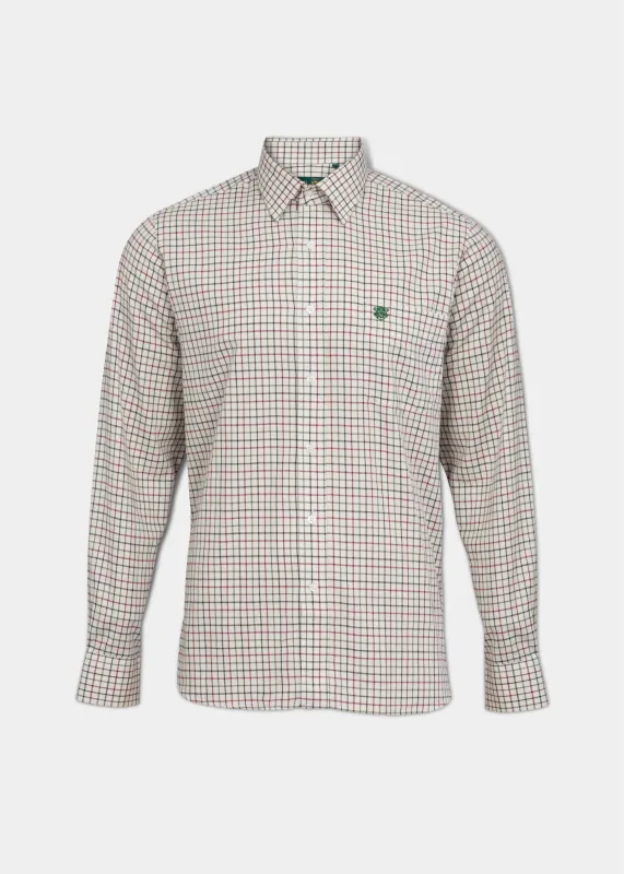Aylesbury Men's Red Check Shirt - Regular Fit made by Alan Paine