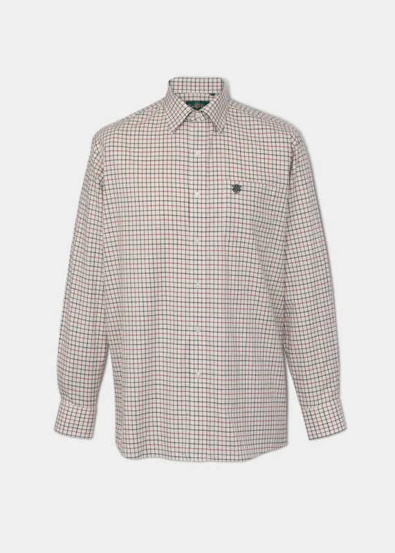 Ilkley Men's Country Check Red Shirt - Shooting Fit made by Alan Paine