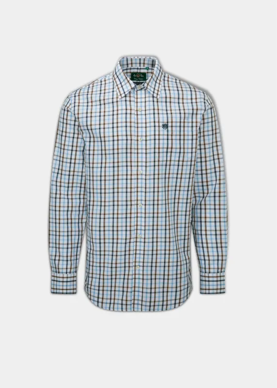 Ilkley Men's Country Check Blue Shirt - Shooting Fit made by Alan Paine