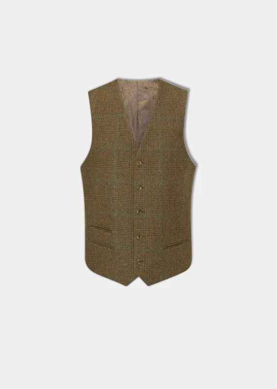 Surrey Men's Tweed Water Repellent Lined Waistcoat in Marsh - Regular Fit made by Alan Paine