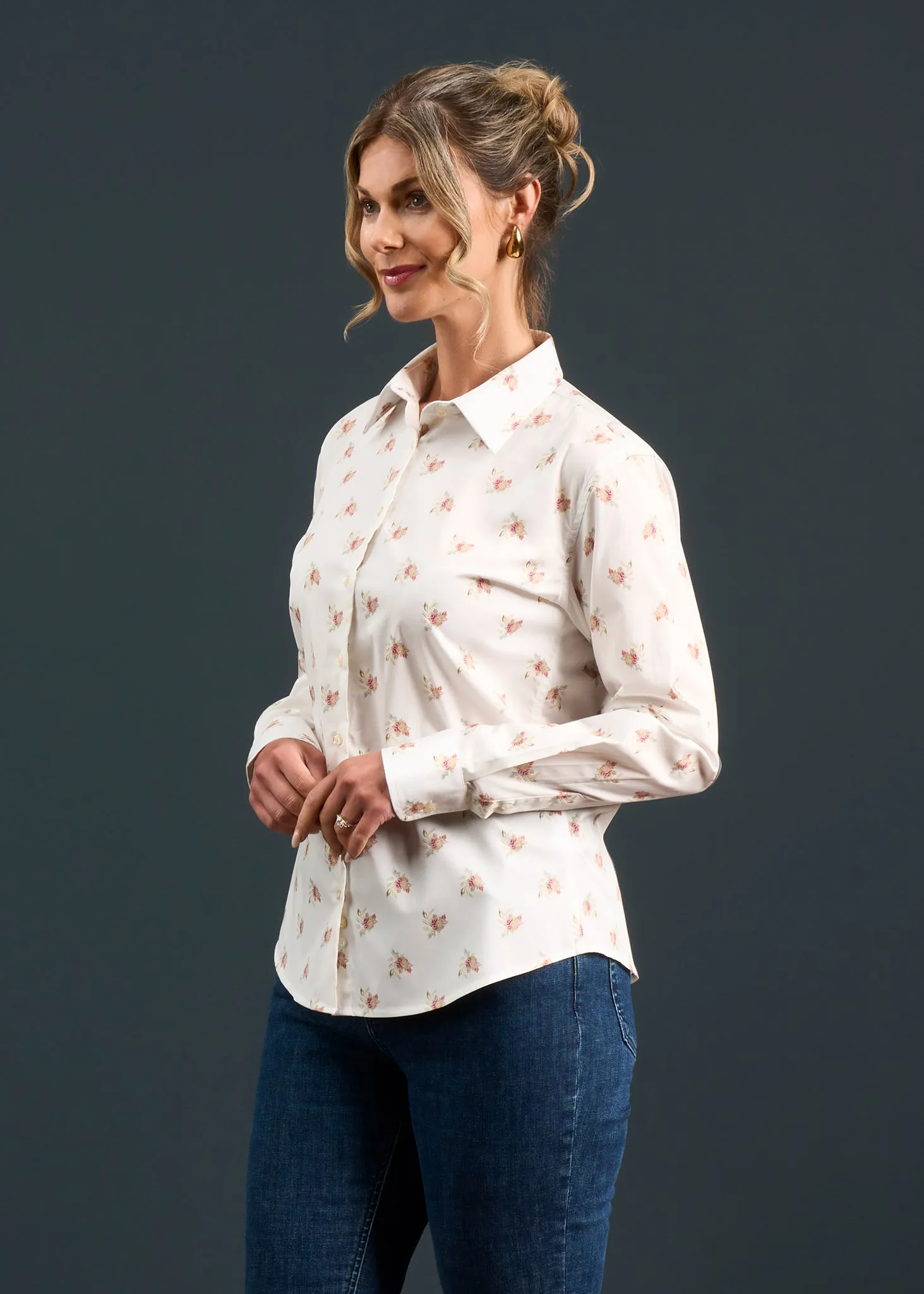 Lawen Ladies Printed Cotton Shirt - Floral Print sold by Alan Paine product image thumbnail 3