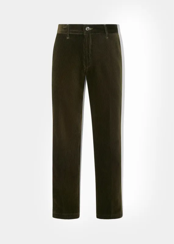 Men's Cotton Cord Trousers In Olive sold by Alan Paine