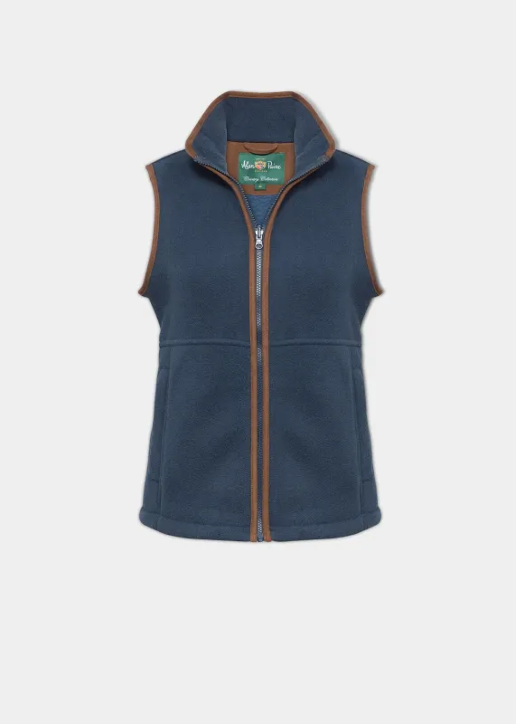 Aylsham Ladies Fleece Gilet In Blue Steel - Regular Fit sold by Alan Paine