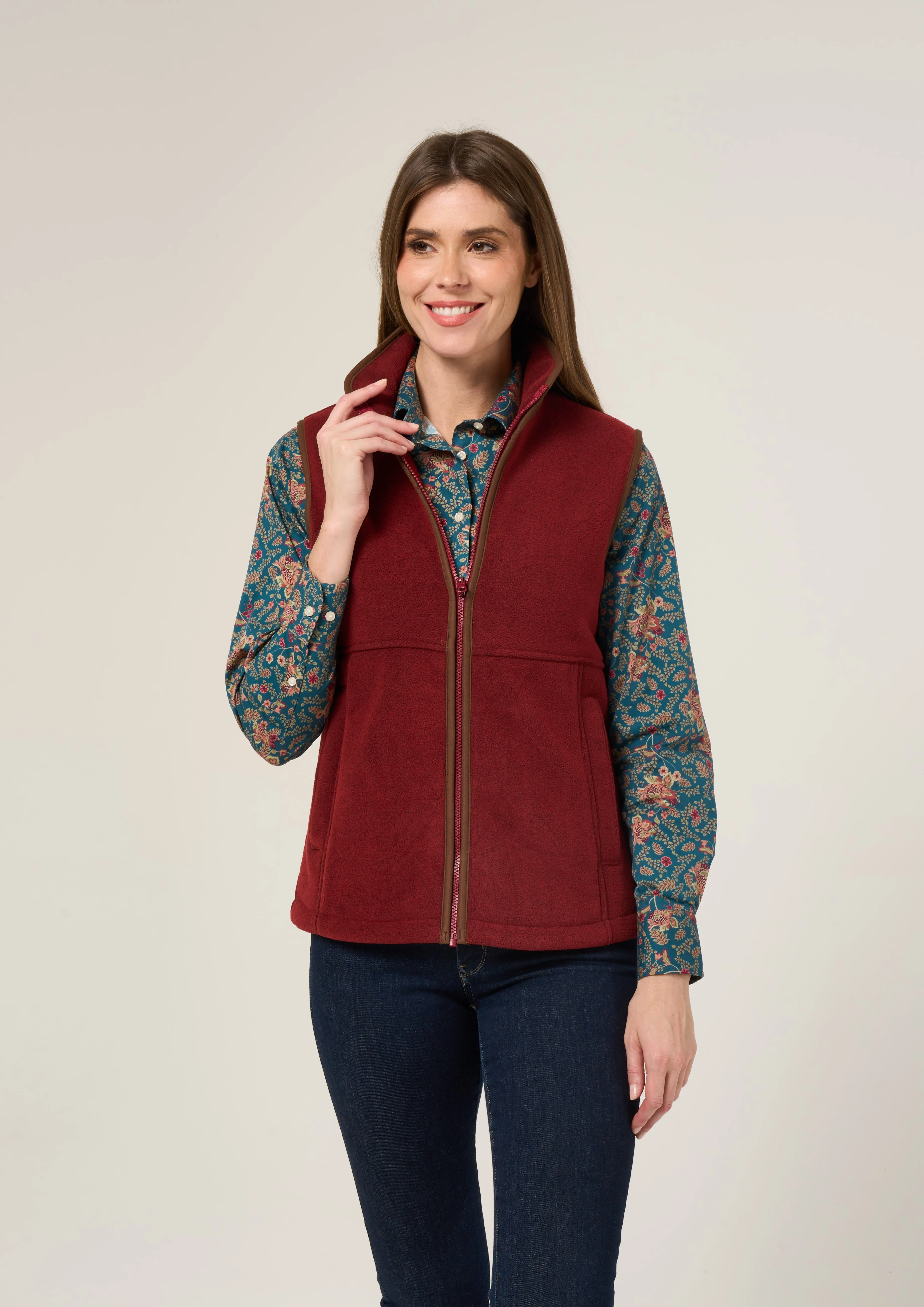 Aylsham Ladies Fleece Gilet In Bloodstone - Regular Fit sold by Alan Paine product image thumbnail 2