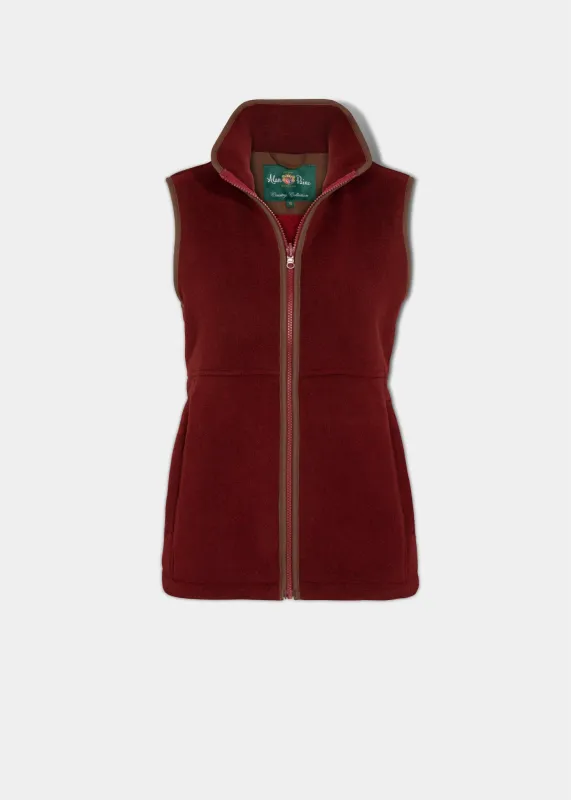 Aylsham Ladies Fleece Gilet In Bloodstone - Regular Fit sold by Alan Paine