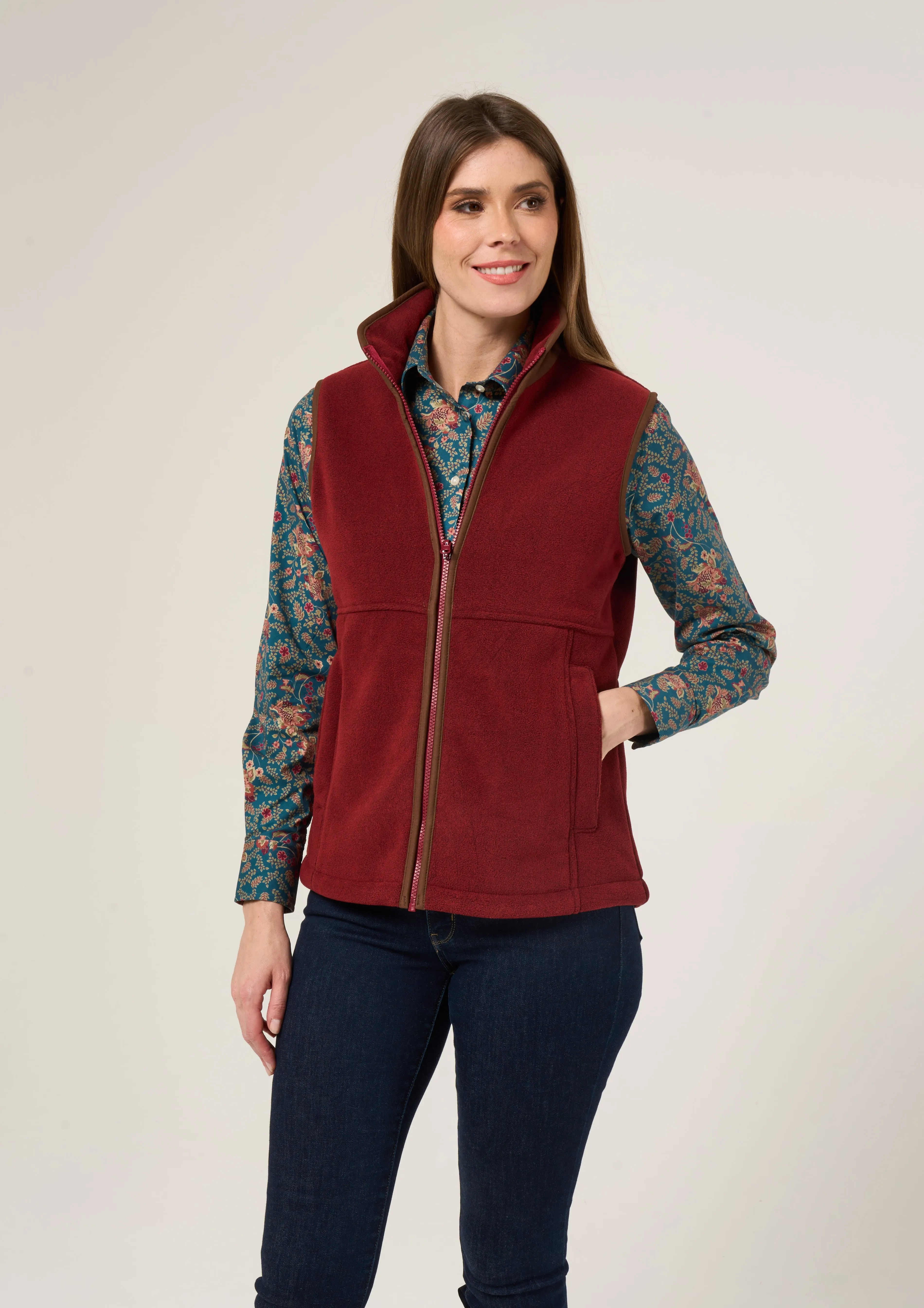 Aylsham Ladies Fleece Gilet In Bloodstone - Regular Fit sold by Alan Paine product image thumbnail 5