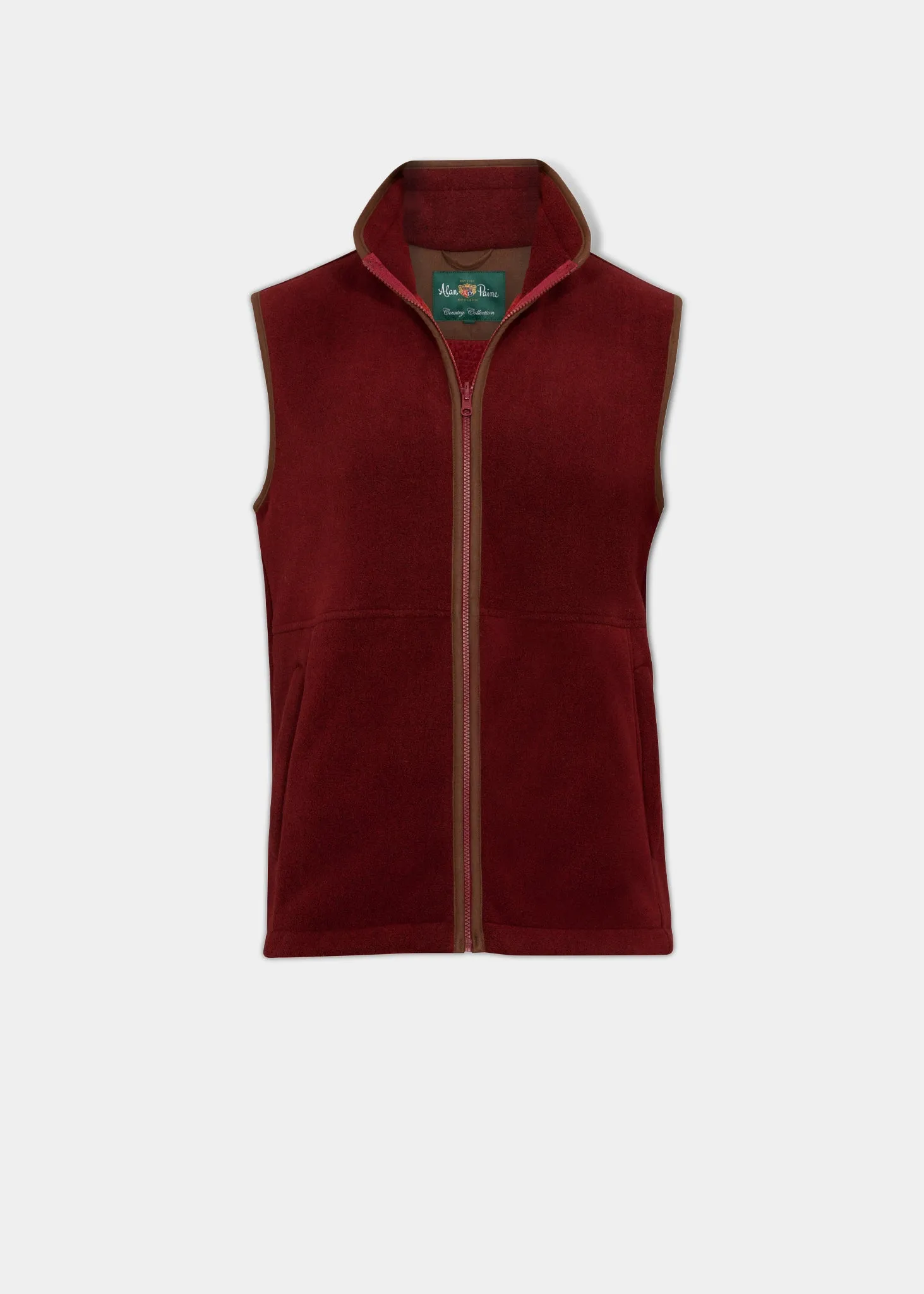 Aylsham Men's Fleece Gilet In Bloodstone - Regular Fit sold by Alan Paine