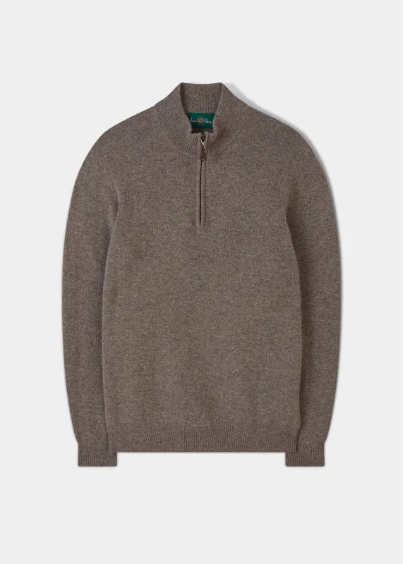 Sutherland Lambswool 1/4 Zip Jumper in Vole - Regular Fit sold by Alan Paine