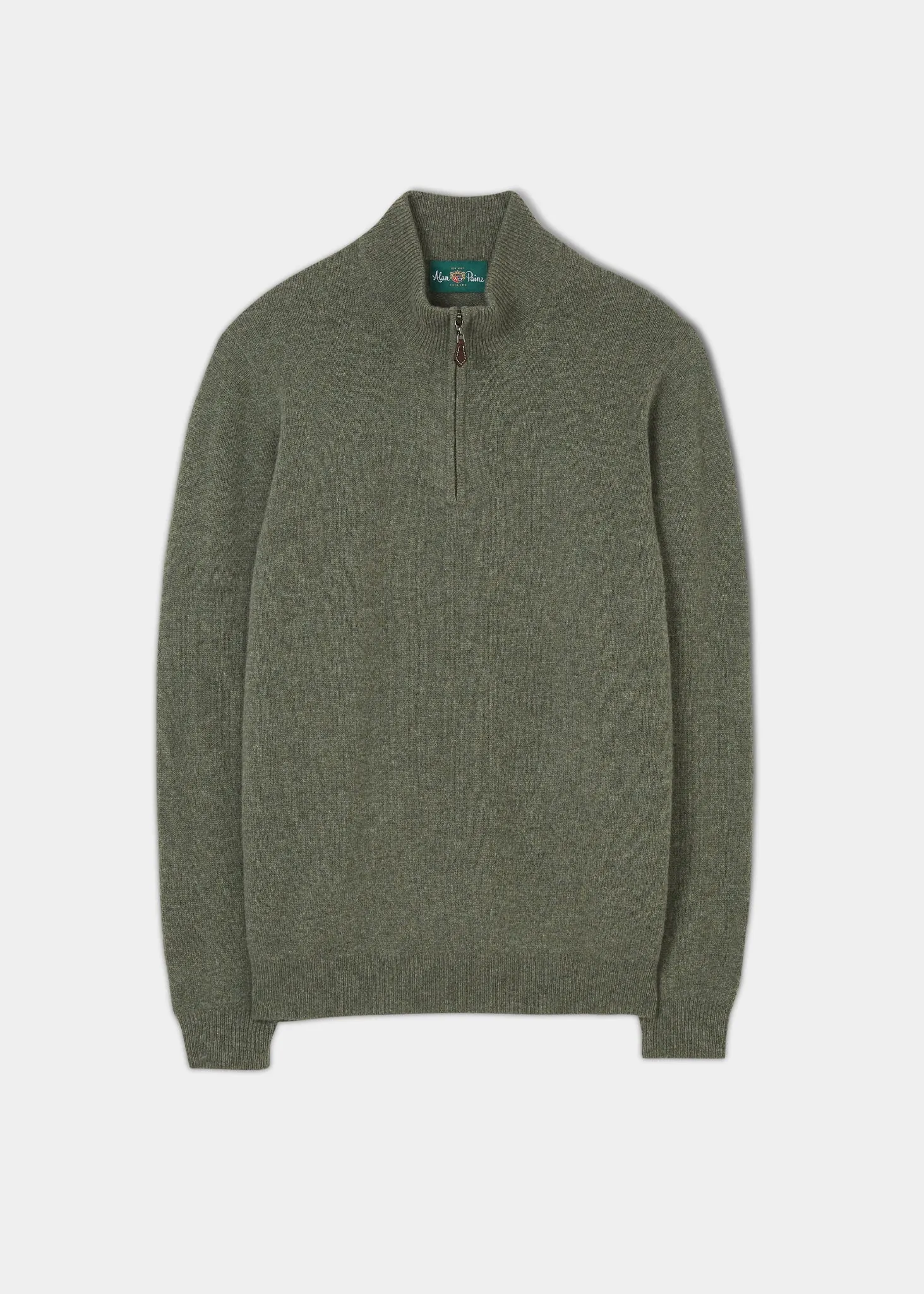 Sutherland Lambswool 1/4 Zip Jumper in Landscape - Regular Fit sold by Alan Paine