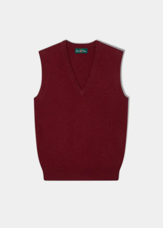 Erin Luxury Vee Neck Tank Top in Berry sold by Alan Paine