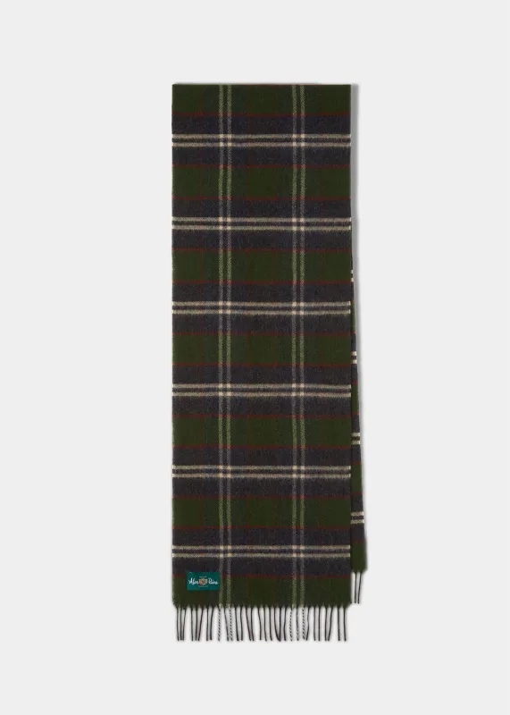 Lubmore Wool Plaid Scarf In Green sold by Alan Paine