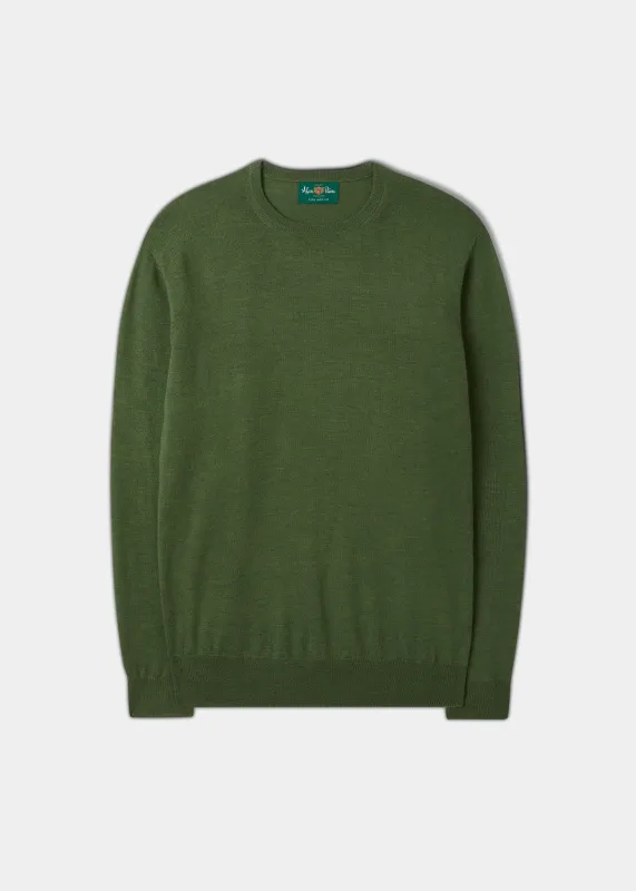 Radstone Men's Merino Wool Jumper in Forest - Regular Fit sold by Alan Paine