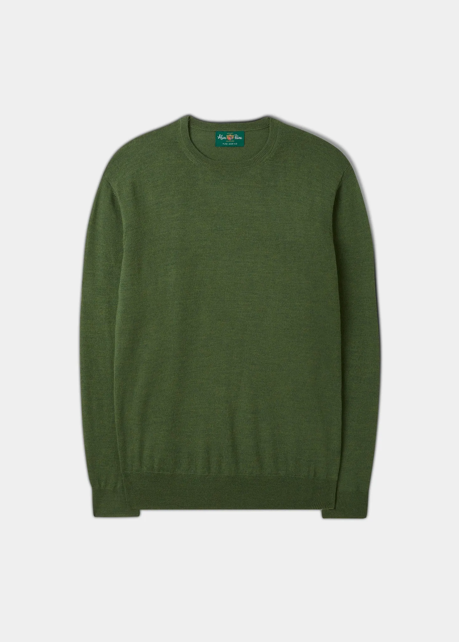 Radstone Men's Merino Wool Jumper in Forest - Regular Fit sold by Alan Paine
