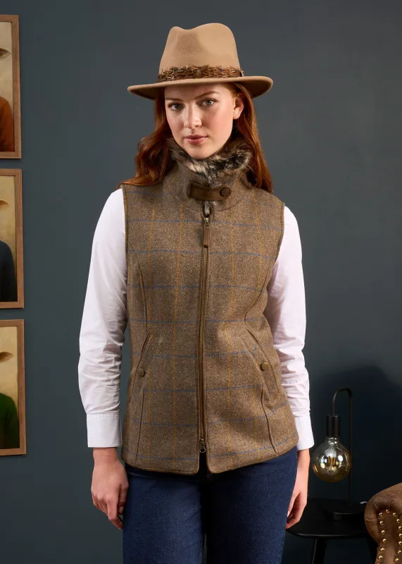 Surrey Ladies Tweed Gilet In Seabrook made by Alan Paine
