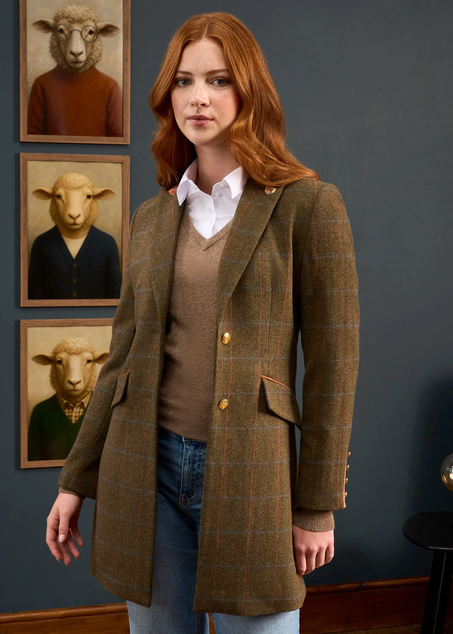 Combrook Ladies Mid-Thigh Coat In Willow - Regular Fit sold by Alan Paine product image thumbnail 2