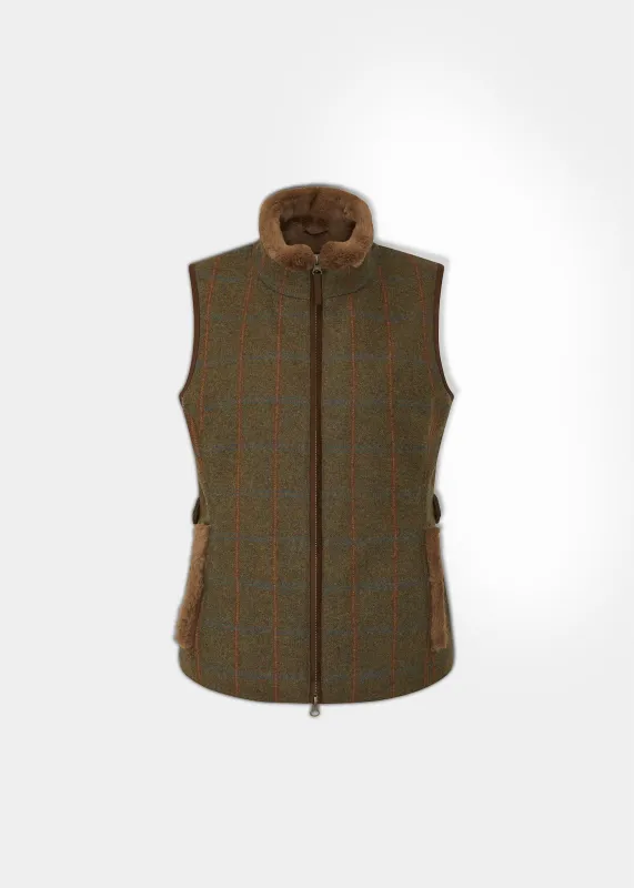 Combrook Ladies Tweed Gilet In Willow - Regular Fit made by Alan Paine