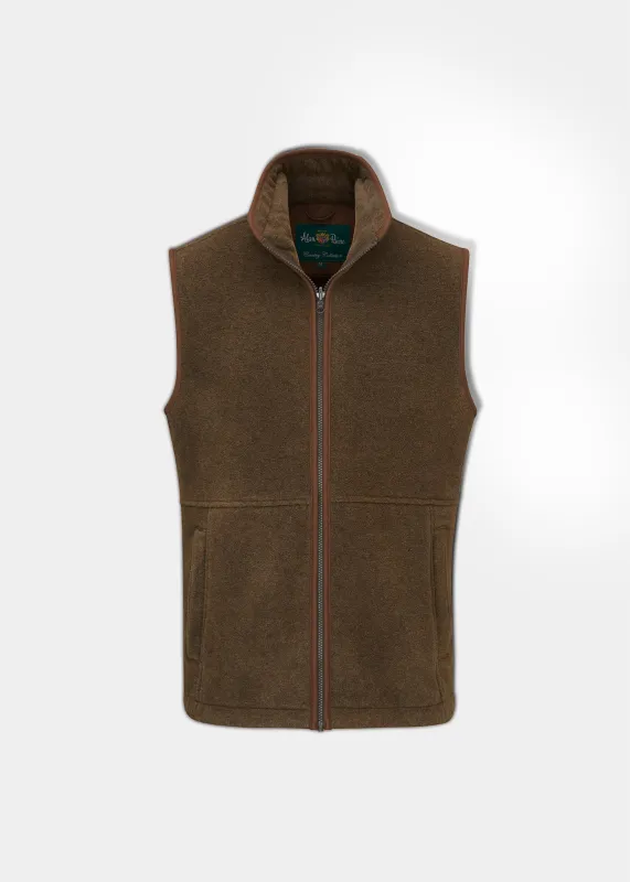 Aylsham Men's Fleece Gilet In Pecan - Regular Fit sold by Alan Paine