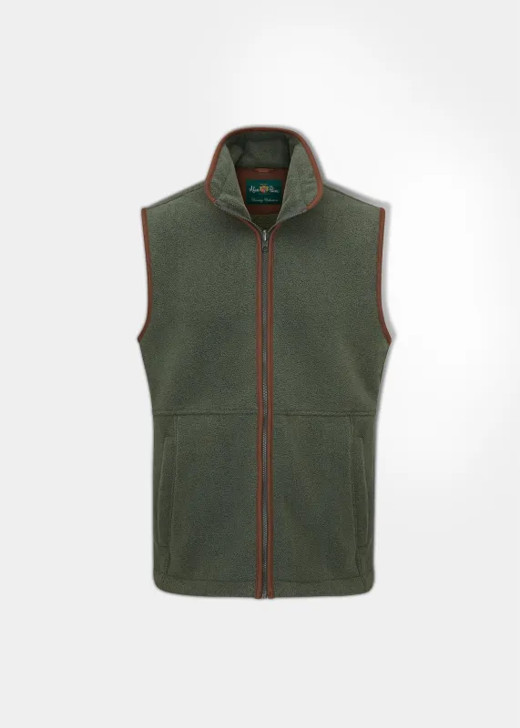 Aylsham Men's Fleece Gilet In Cedar Green - Regular Fit sold by Alan Paine