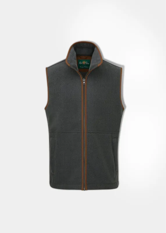Aylsham Men's Fleece Gilet In Gunmetal - Regular Fit sold by Alan Paine