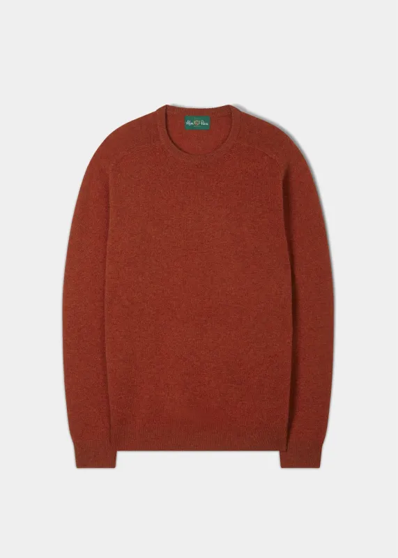 Lenzie Men's Lambswool Jumper In Ember - Regular Fit sold by Alan Paine
