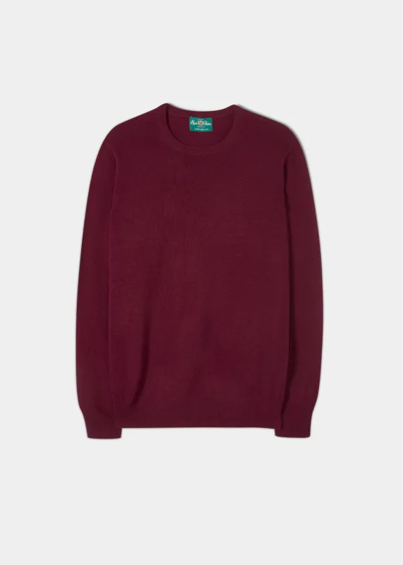 Brisbane Geelong Wool Jumper in Claret - Regular Fit sold by Alan Paine