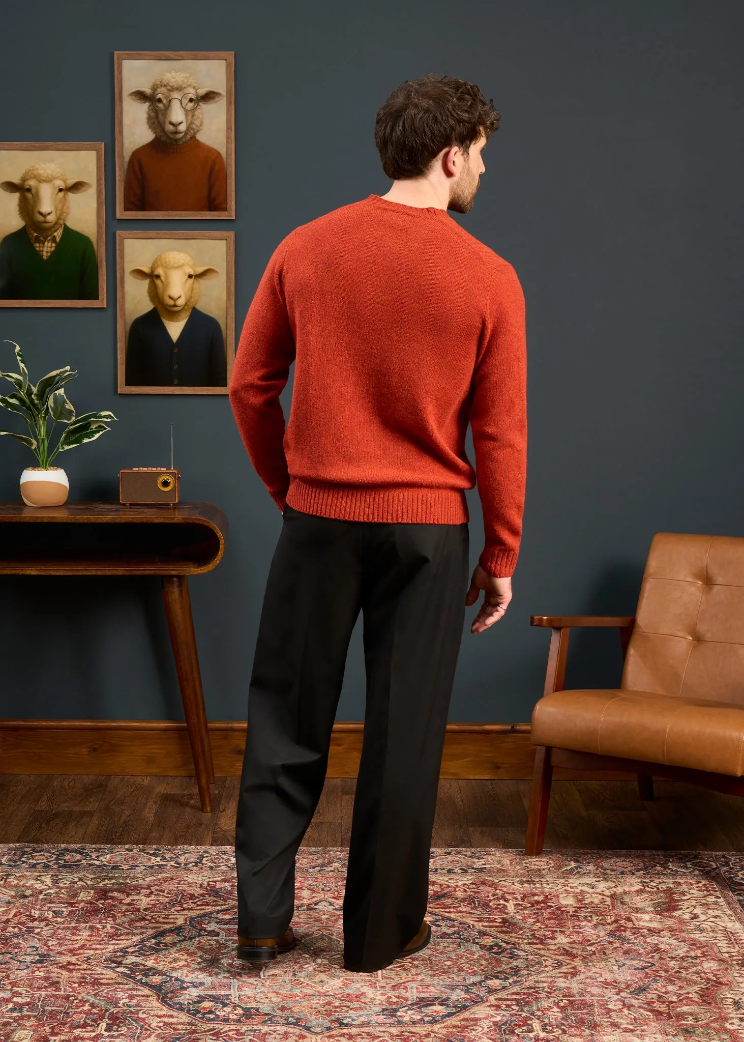 Kinnadie Supersoft Shetland Jumper In Saffron - Regular Fit sold by Alan Paine product image thumbnail 5