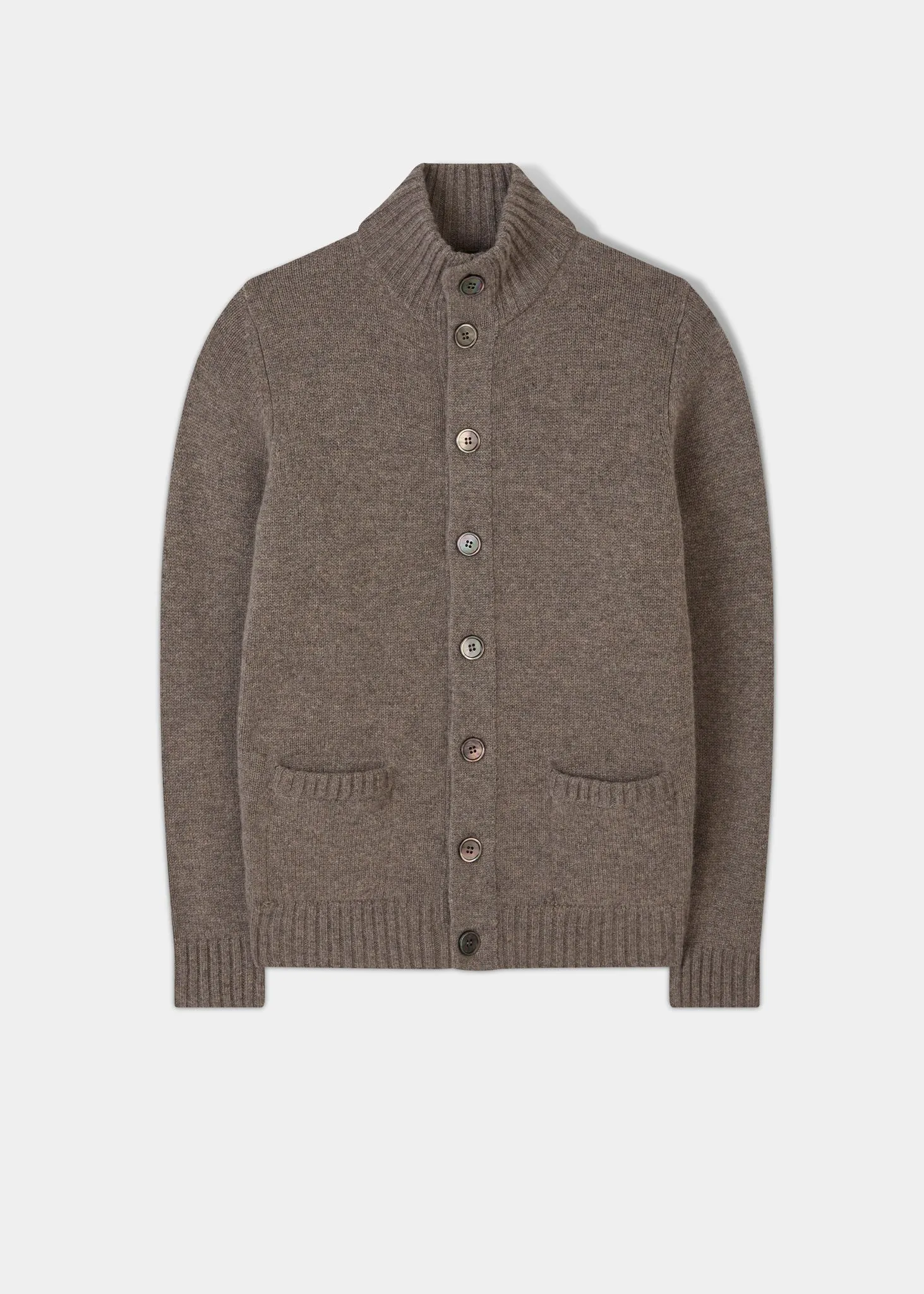 Landford Men's Lambswool Buttoned Jumper In Vole - Regular Fit sold by Alan Paine