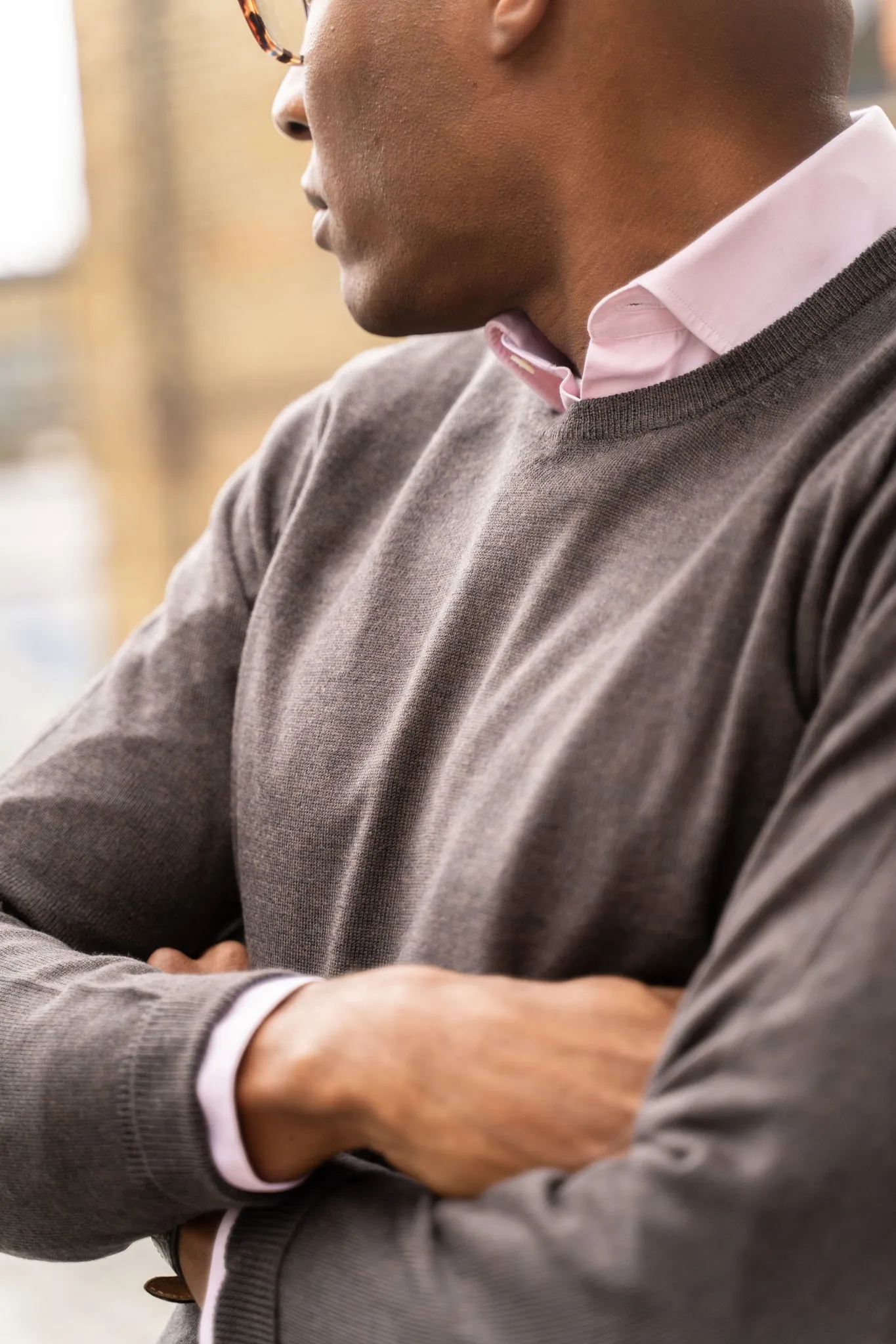 Radstone Men's Merino Wool Jumper in Dark Brown - Regular Fit sold by Alan Paine product image thumbnail 3