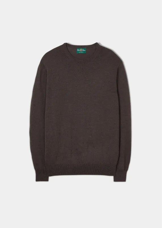 Radstone Men's Merino Wool Jumper in Dark Brown - Regular Fit sold by Alan Paine