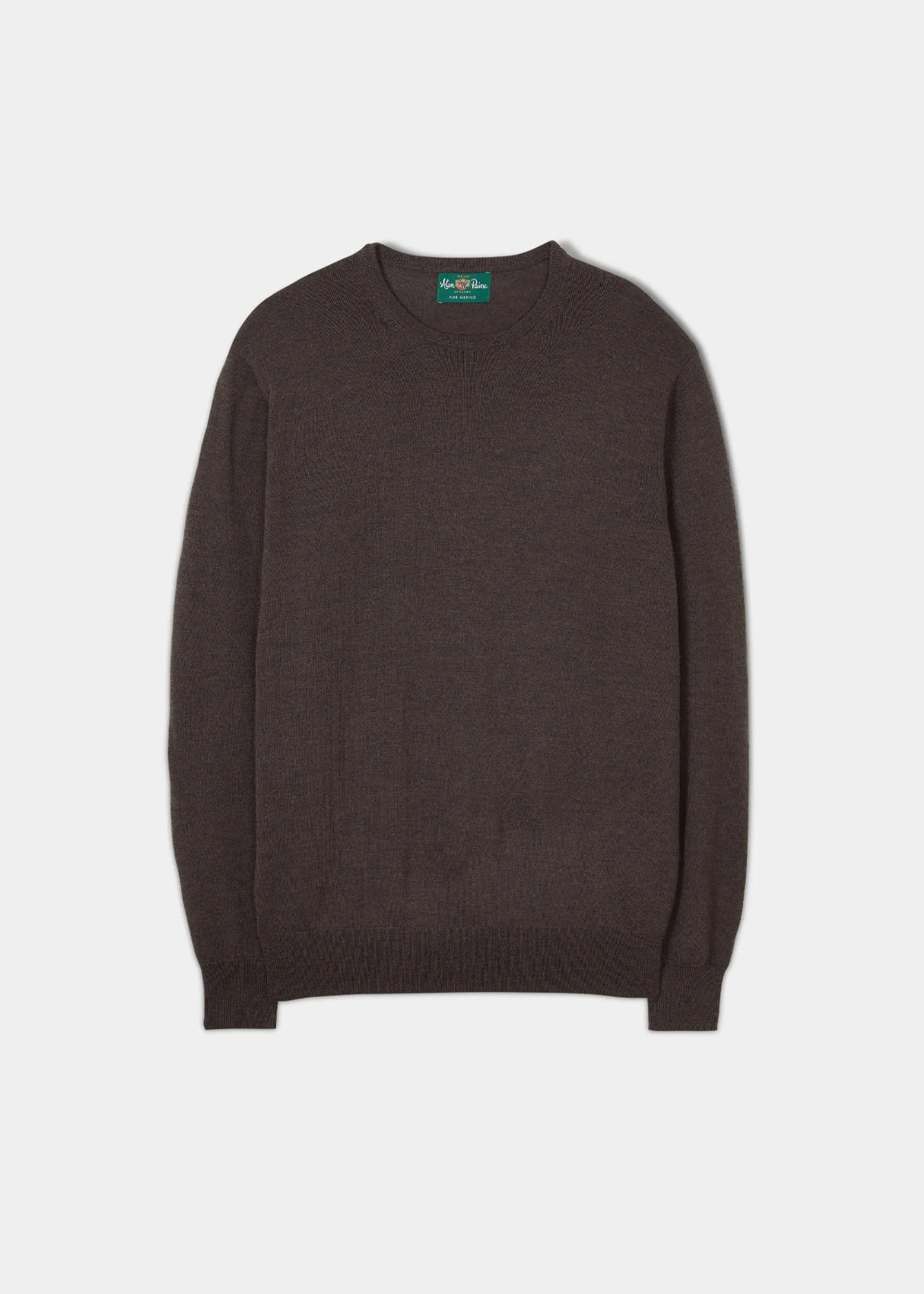 Radstone Men's Merino Wool Jumper in Dark Brown - Regular Fit sold by Alan Paine