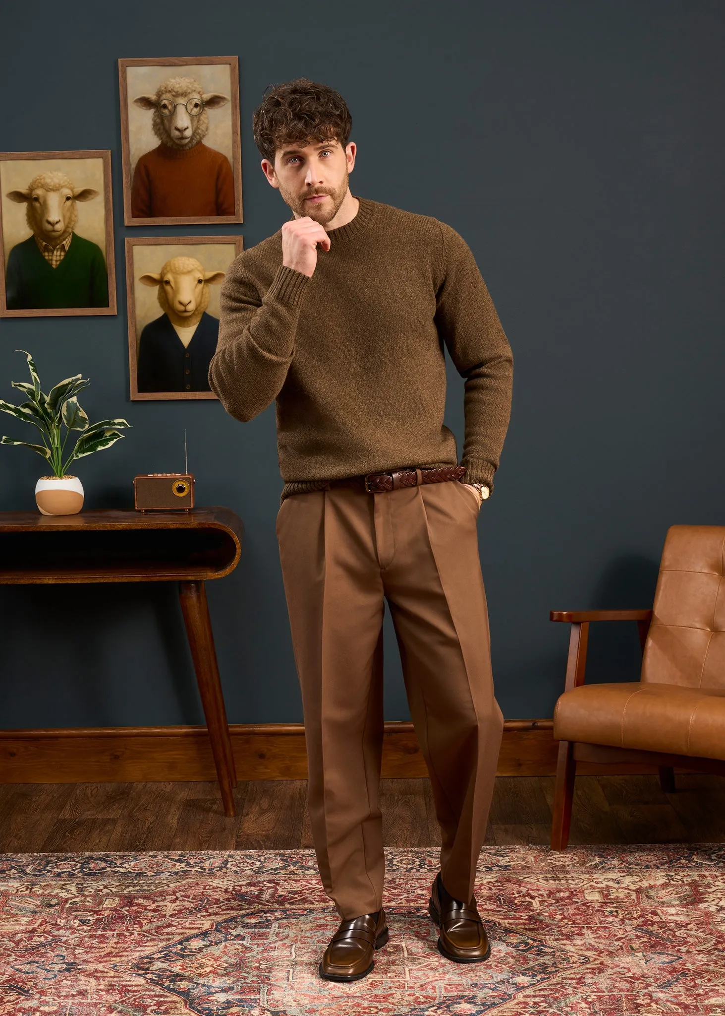 Kinnadie Supersoft Shetland Scots Pine Jumper - Regular Fit sold by Alan Paine product image thumbnail 3