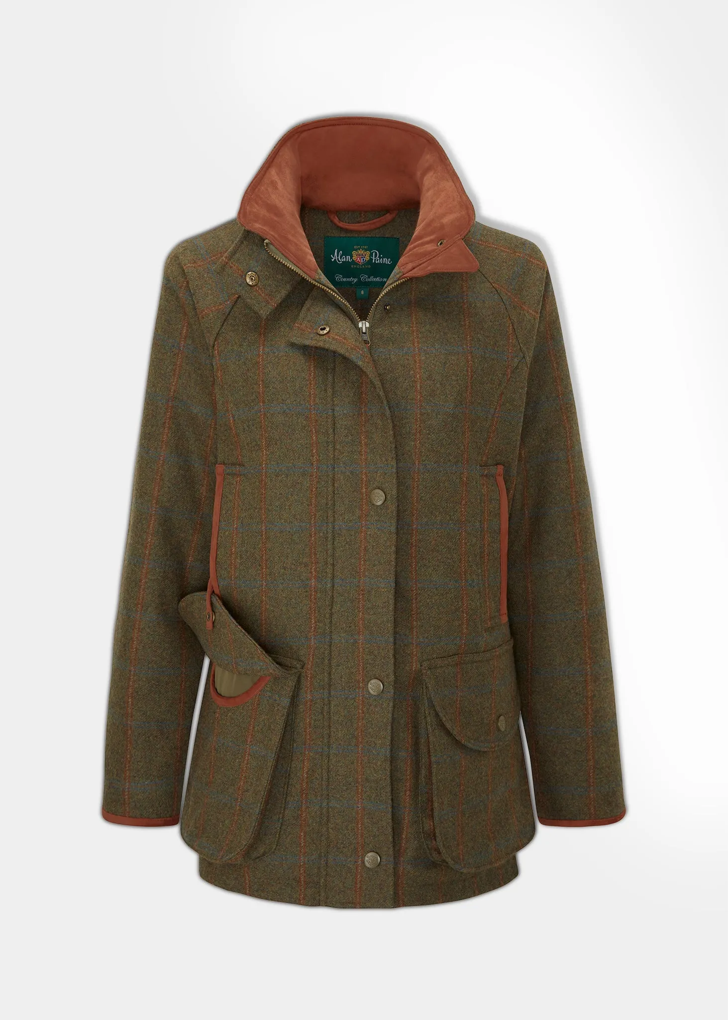 Combrook Ladies Tweed Shooting Coat In Willow - Shooting Fit sold by Alan Paine