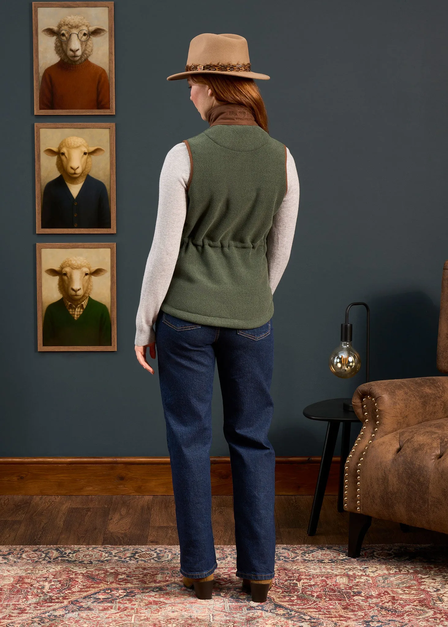 Aylsham Ladies Fleece Gilet In Cedar Green - Regular Fit sold by Alan Paine product image thumbnail 3