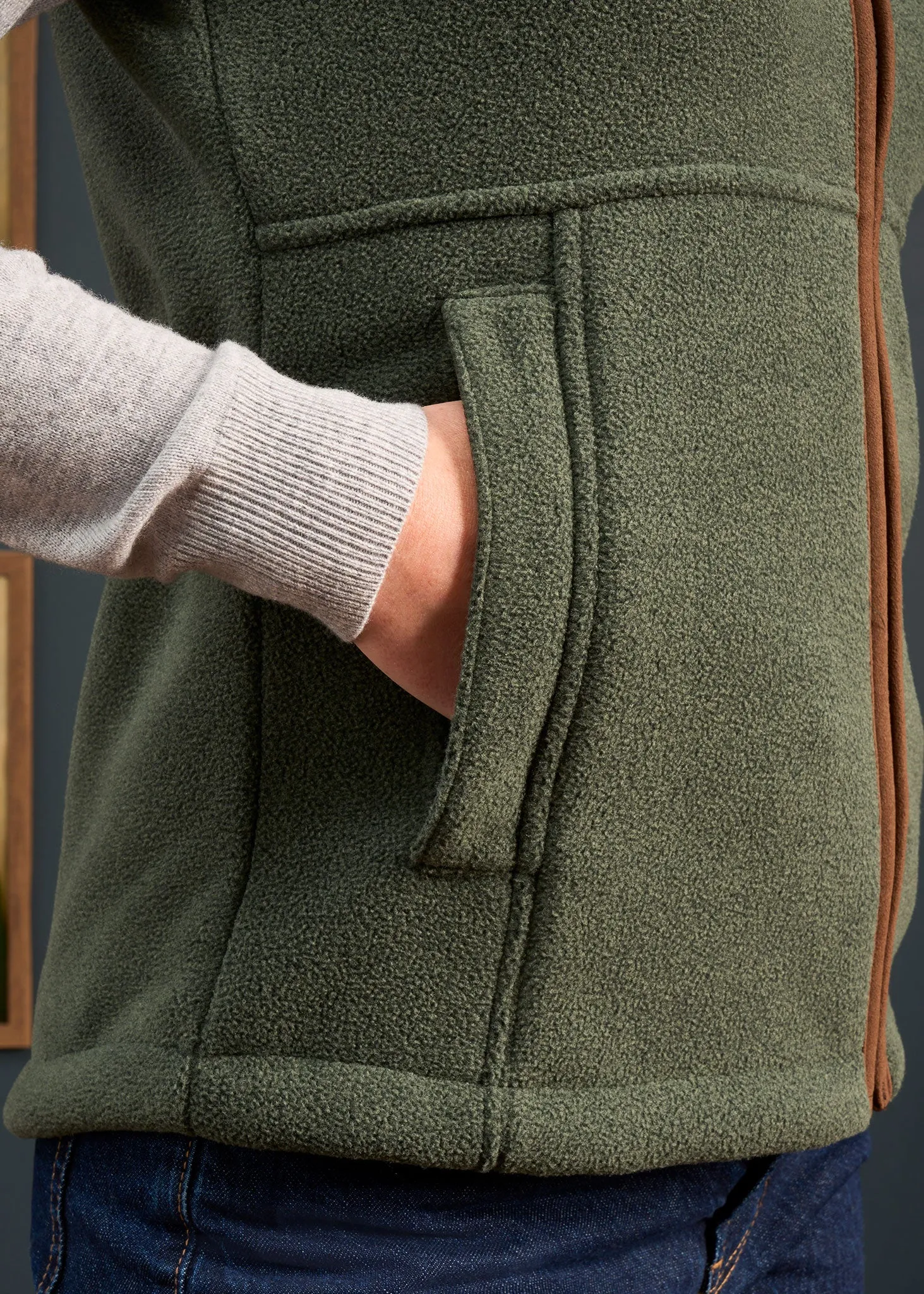 Aylsham Ladies Fleece Gilet In Cedar Green - Regular Fit sold by Alan Paine product image thumbnail 5