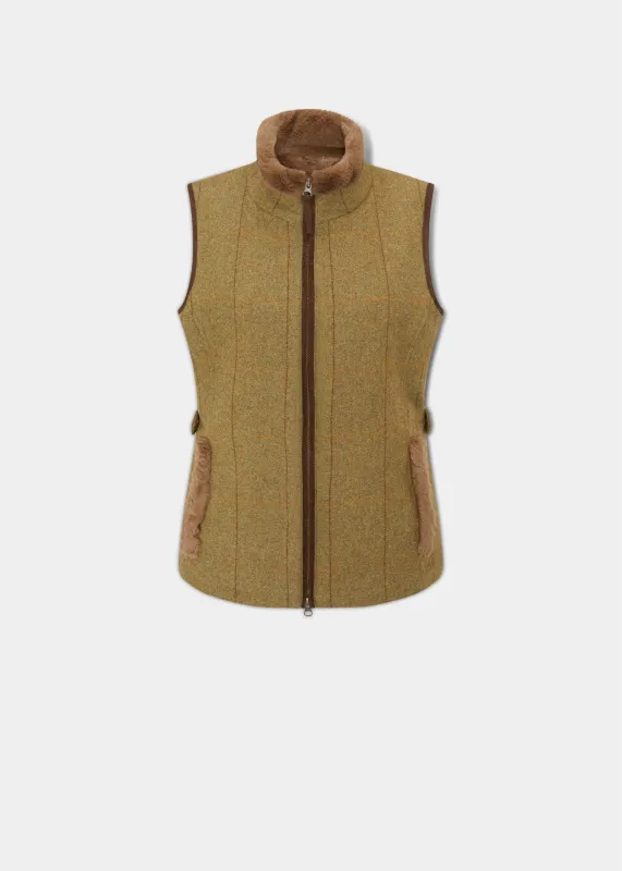 Combrook Ladies Tweed Gilet In Grove - Regular Fit made by Alan Paine