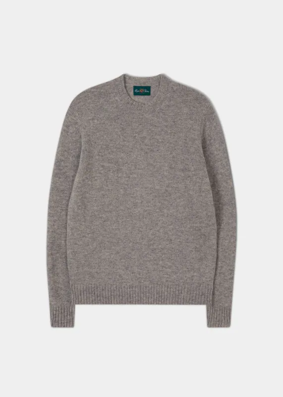 Kinnadie Supersoft Shetland Jumper In Silver Grey - Regular Fit sold by Alan Paine
