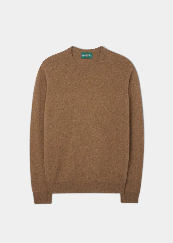 Lenzie Men's Lambswool Jumper In Driftwood - Regular Fit sold by Alan Paine