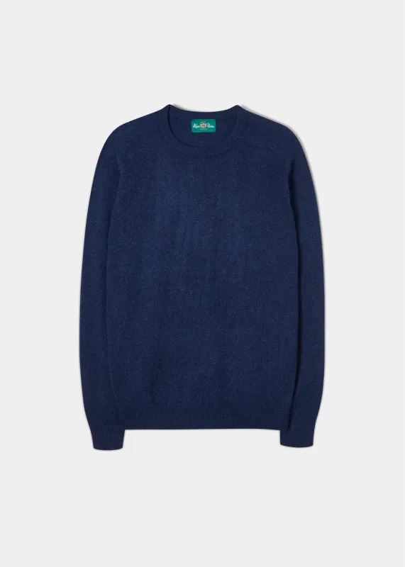 Lenzie Men's Lambswool Jumper In Indigo - Regular Fit sold by Alan Paine