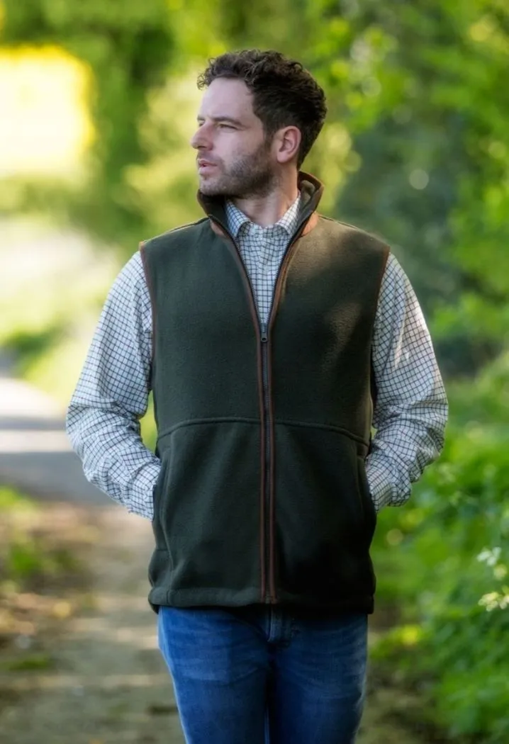 Aylsham Men's Fleece Gilet In Green - Regular Fit sold by Alan Paine product image thumbnail 2