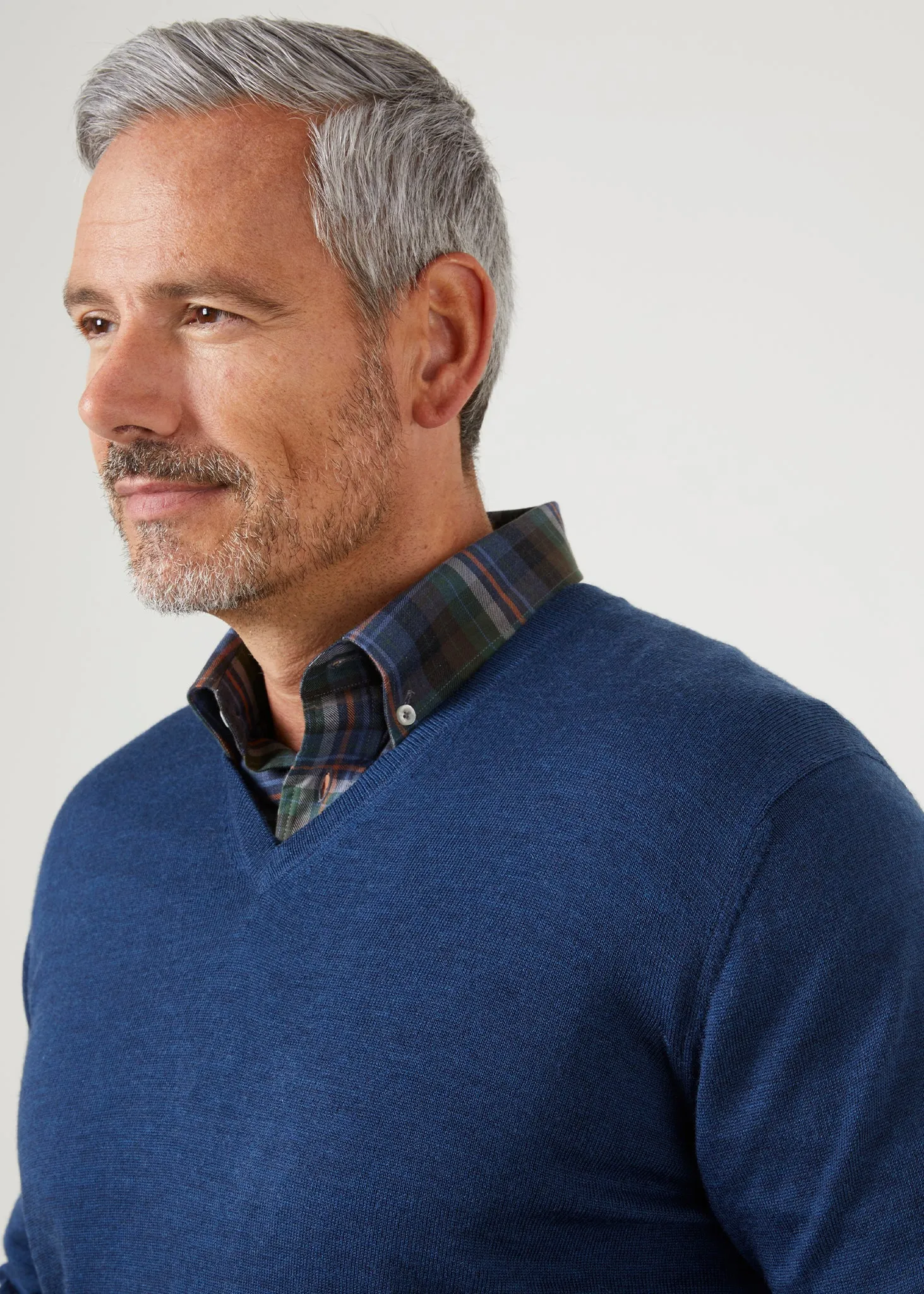 Millbreck Men's Merino Wool Jumper in Indigo - Regular Fit sold by Alan Paine product image thumbnail 5