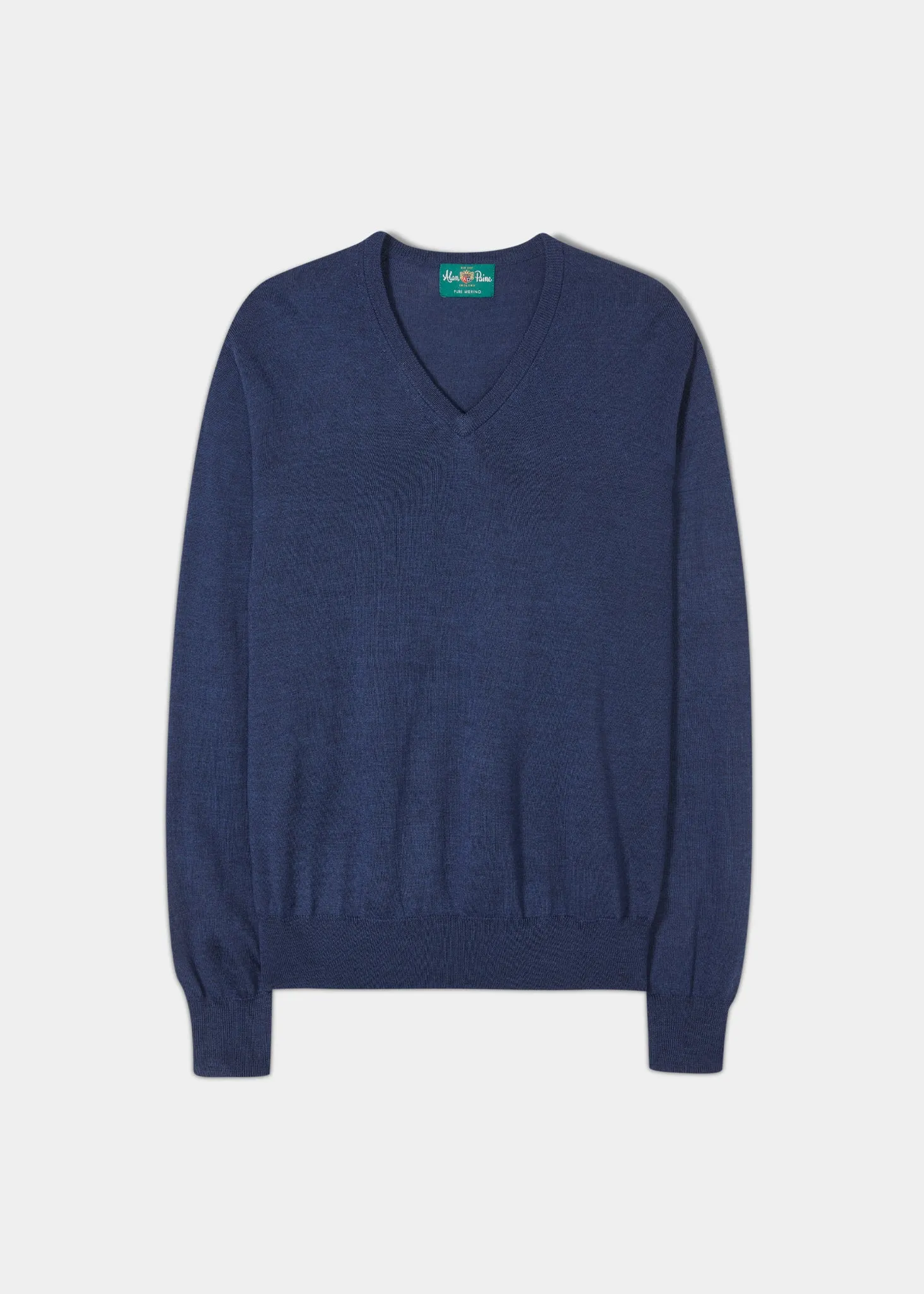 Millbreck Men's Merino Wool Jumper in Indigo - Regular Fit sold by Alan Paine