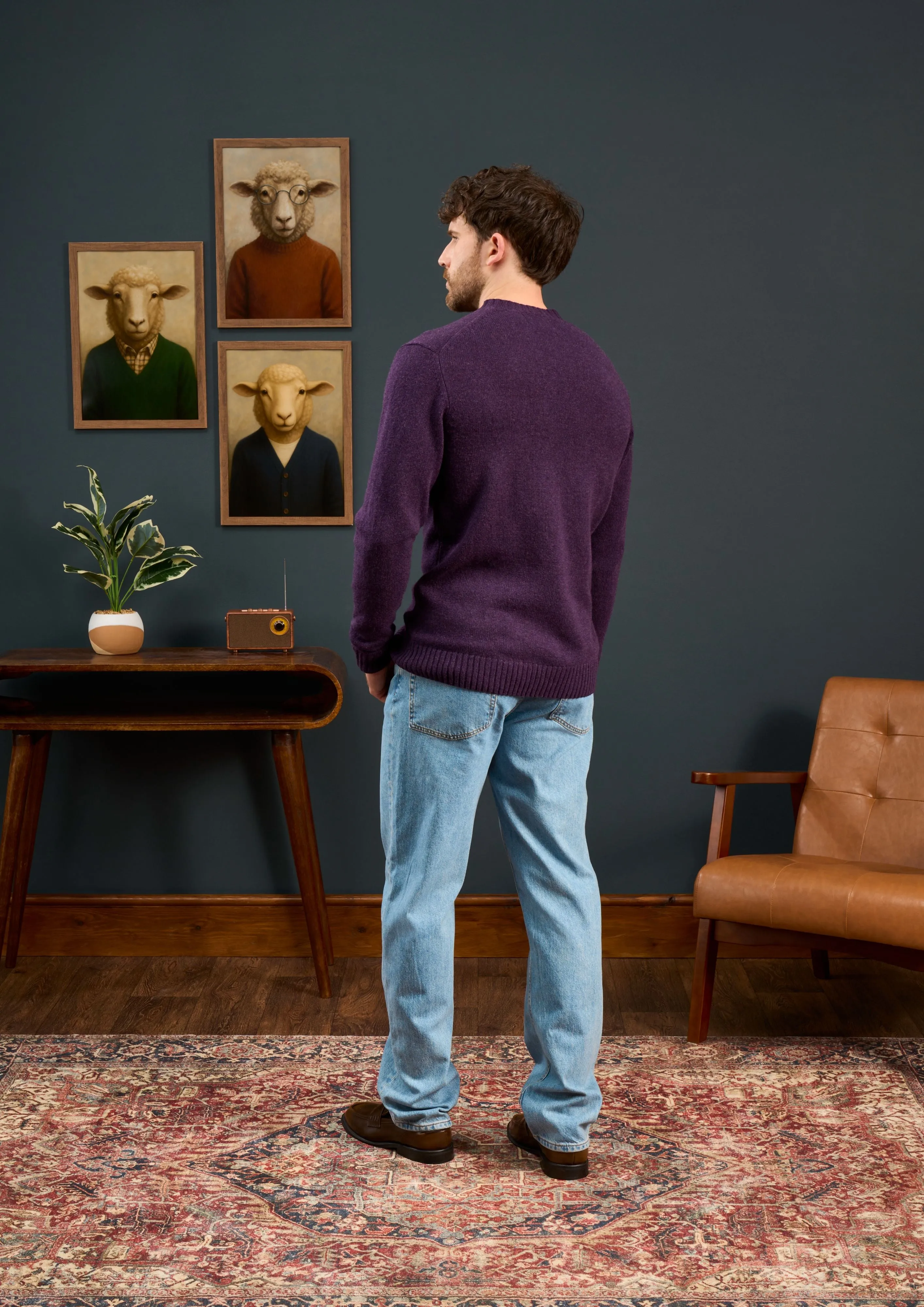 Kinnadie Supersoft Shetland Crushed Velvet Jumper - Regular Fit. sold by Alan Paine product image thumbnail 3