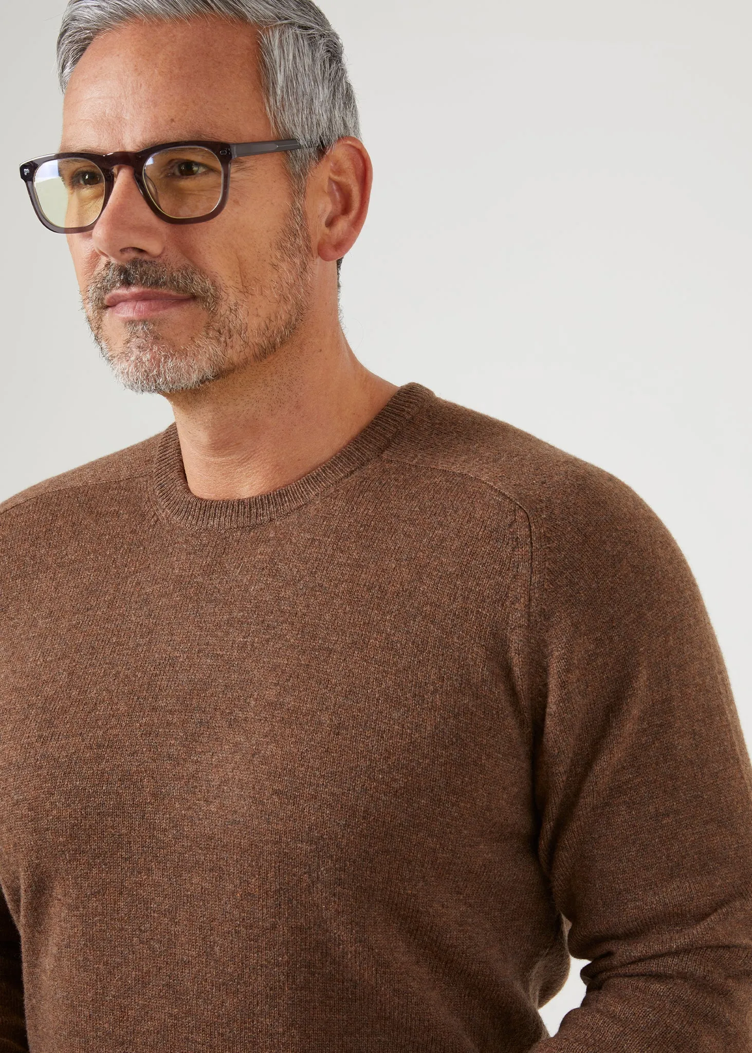 Dorset Men's Lambswool Jumper in Tobacco - Classic Fit sold by Alan Paine product image thumbnail 4