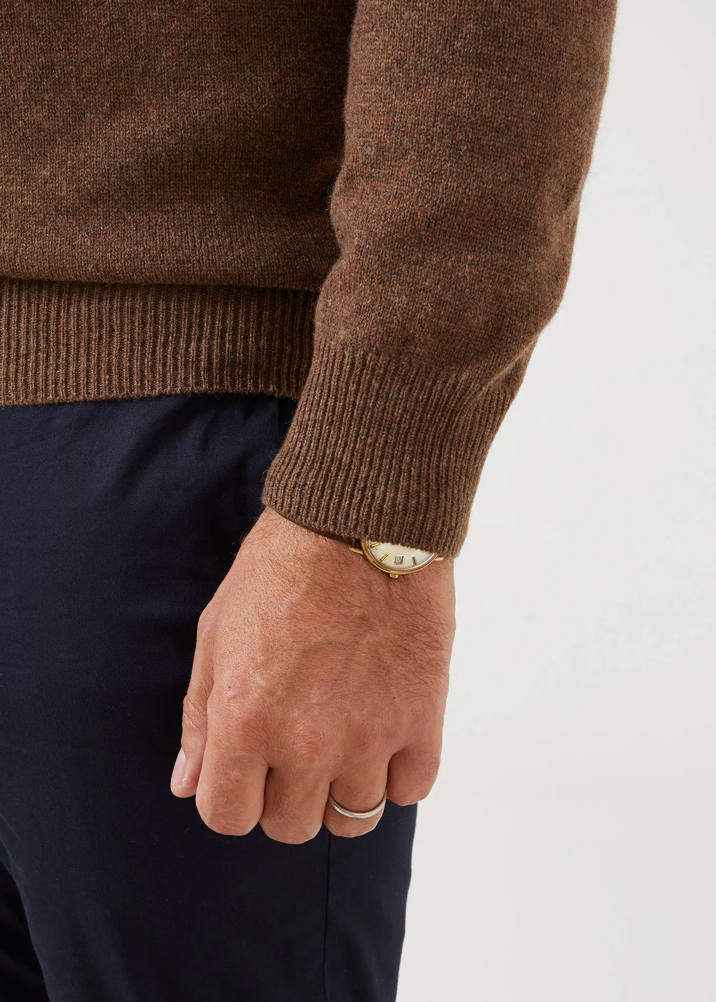 Dorset Men's Lambswool Jumper in Tobacco - Classic Fit sold by Alan Paine product image thumbnail 5