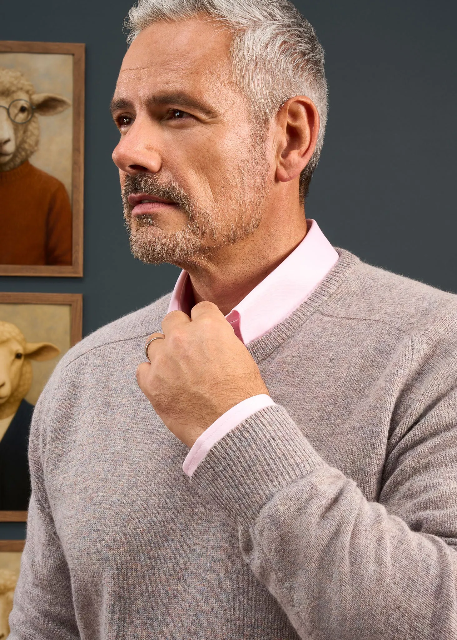 Dorset Men's Lambswool Jumper in Fusion - Classic Fit sold by Alan Paine product image thumbnail 4