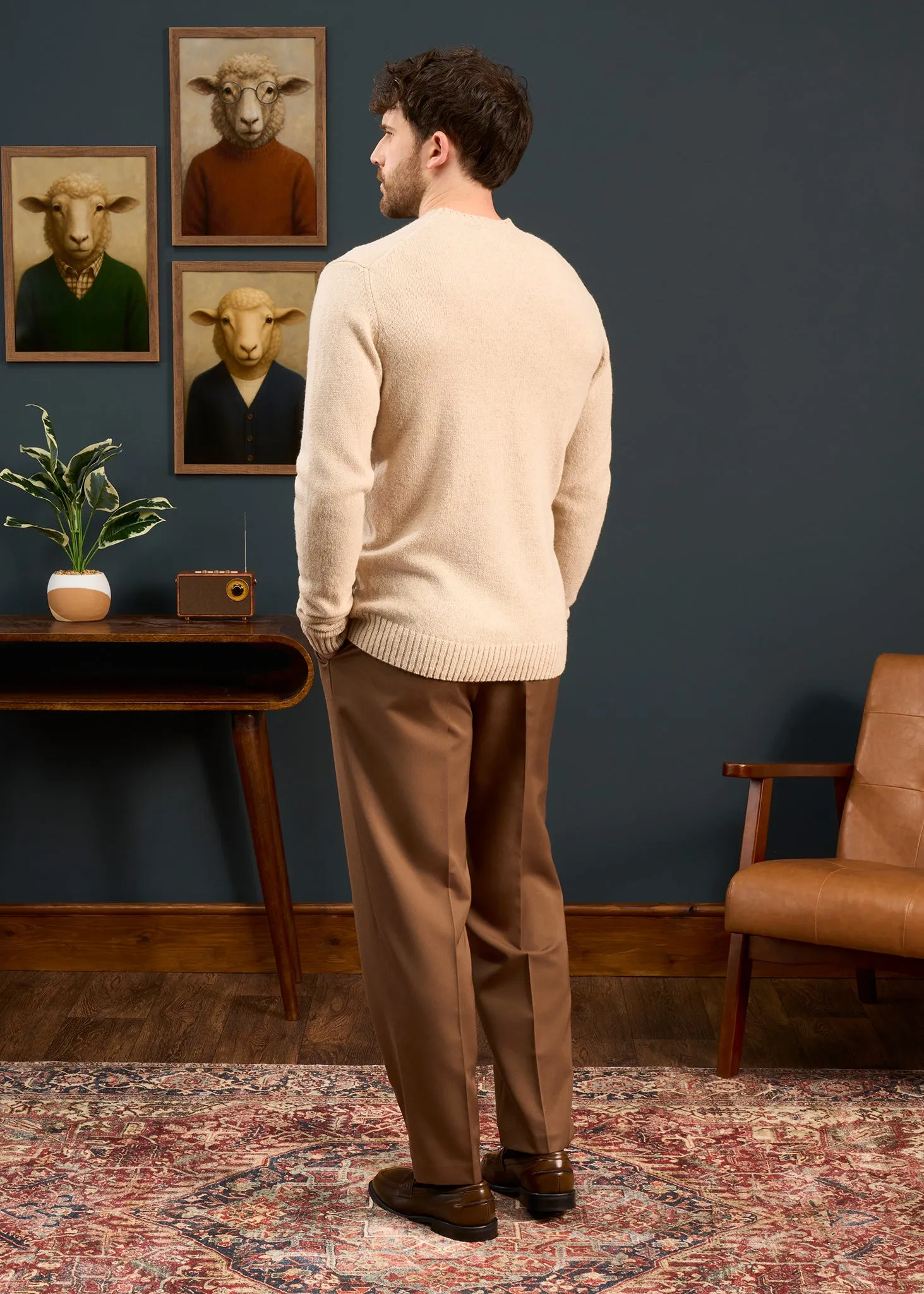 Kinnadie Supersoft Shetland Almond Jumper - Regular Fit sold by Alan Paine product image thumbnail 5