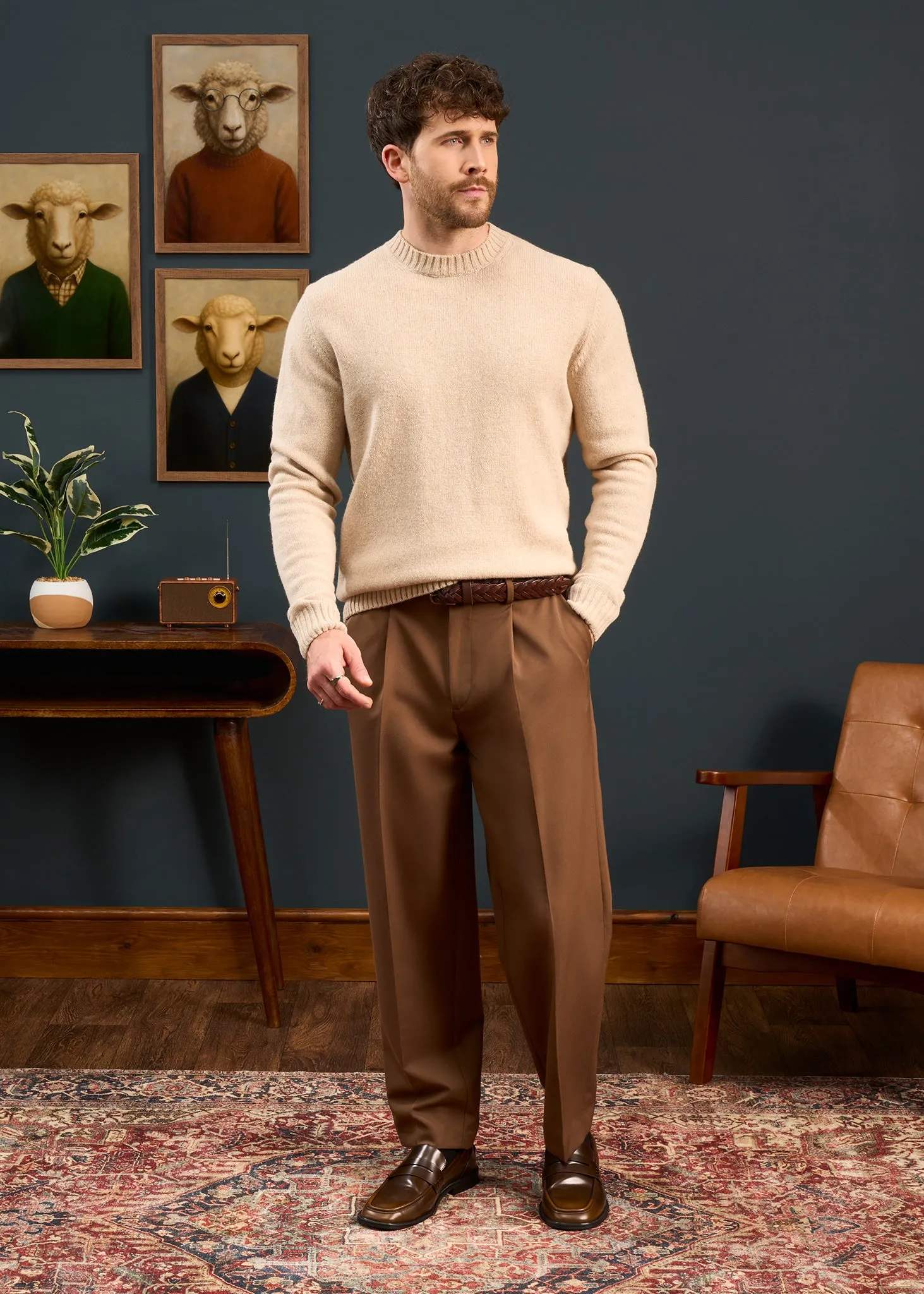 Kinnadie Supersoft Shetland Almond Jumper - Regular Fit sold by Alan Paine product image thumbnail 4