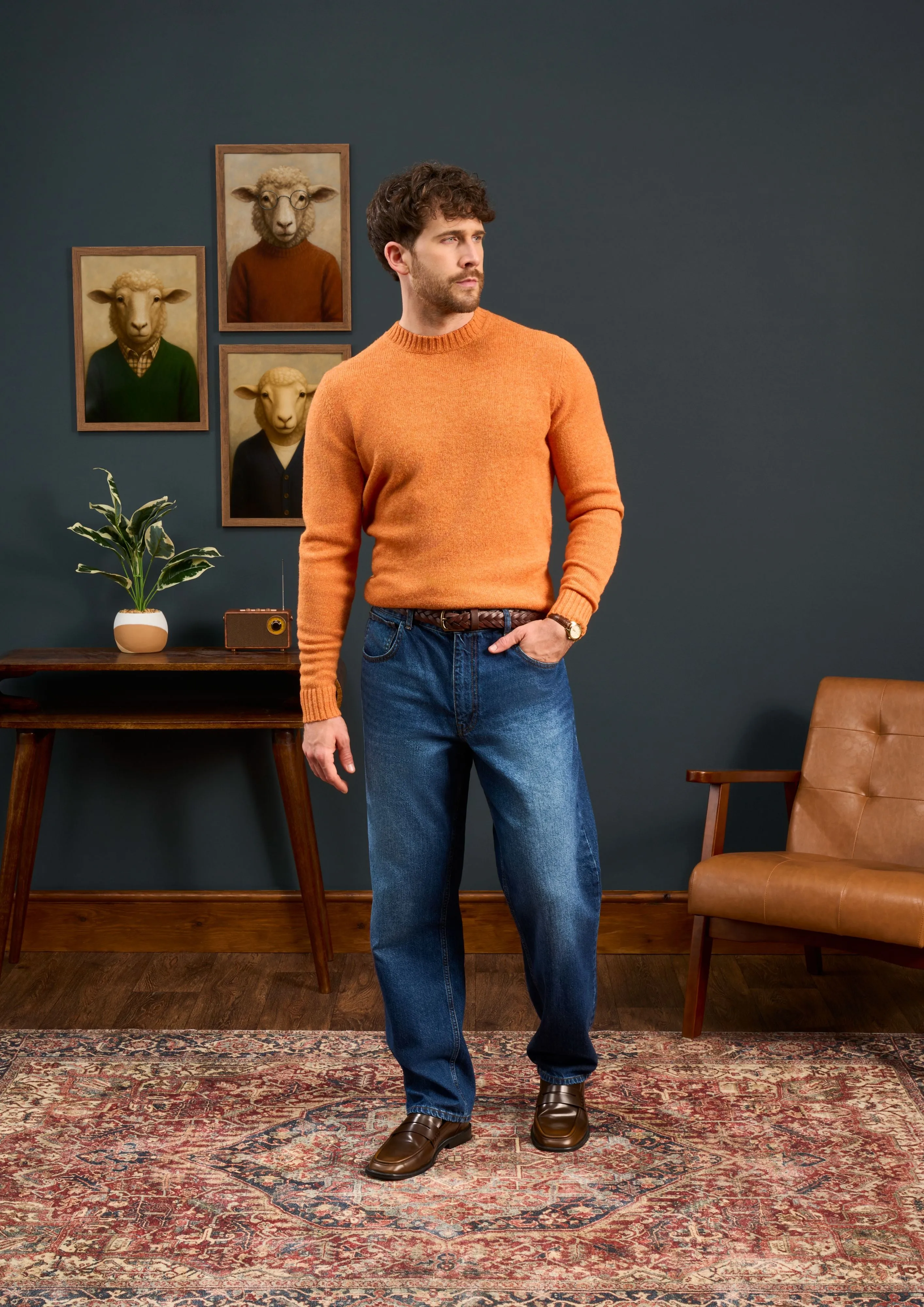 Kinnadie Supersoft Shetland Clementine Jumper - Regular Fit sold by Alan Paine product image thumbnail 3