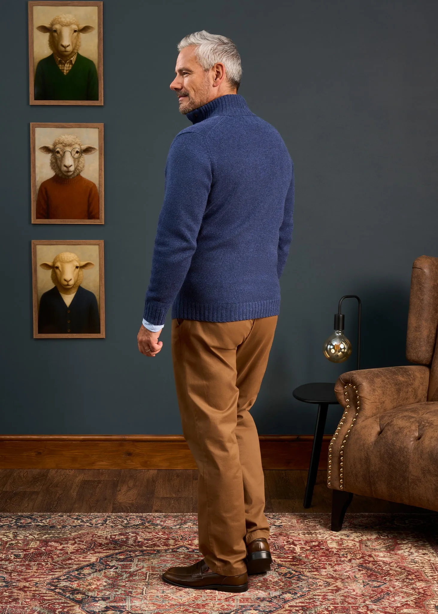 Landford Men's Lambswool Buttoned Jumper In Rhapsody - Regular Fit sold by Alan Paine product image thumbnail 5
