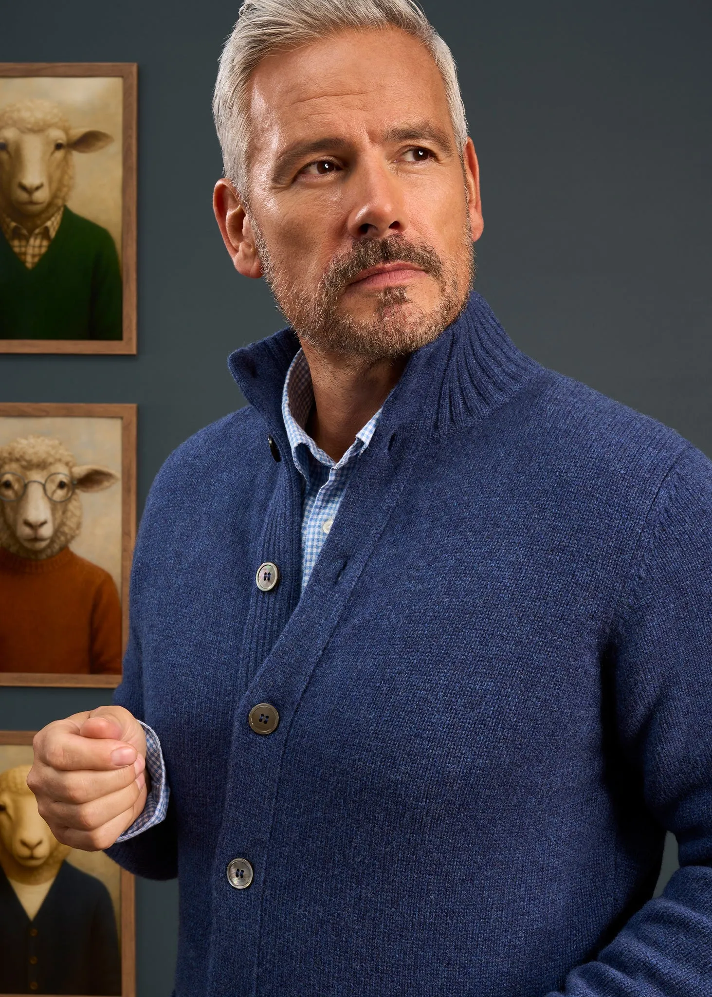 Landford Men's Lambswool Buttoned Jumper In Rhapsody - Regular Fit sold by Alan Paine product image thumbnail 2